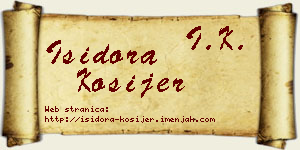 Isidora Kosijer vizit kartica